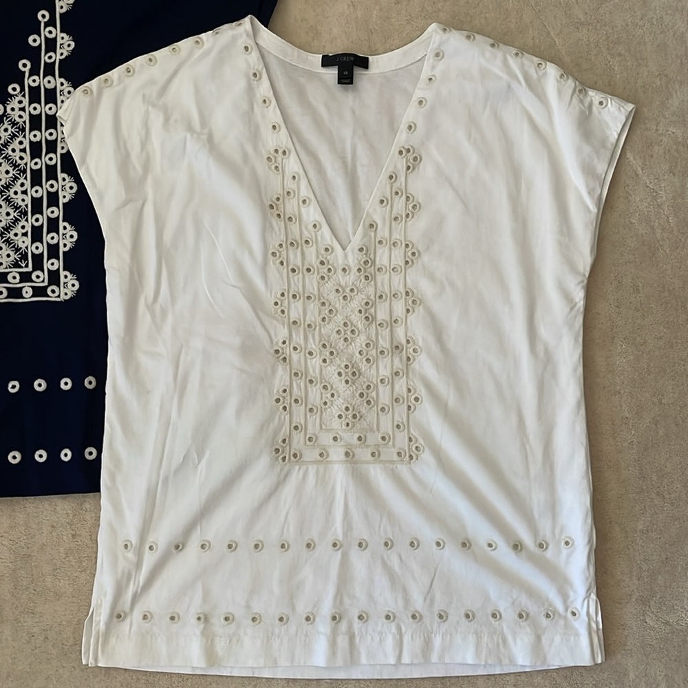 Lot of two J.Crew embroidered shirts, both size extra small - Picture 2 of 5